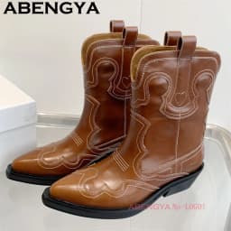 Classic Knee High Cowboy Knight Boots Women Multicolour Quality Real Leather Pointy Toe Chelsea Boots Winter Fashion Week Boots
