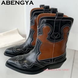 Classic Knee High Cowboy Knight Boots Women Multicolour Quality Real Leather Pointy Toe Chelsea Boots Winter Fashion Week Boots