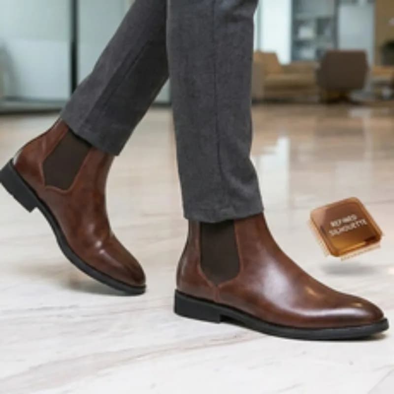 2026 Hot Selling Calf Leather Chelsea Boots British Men Winter Shoes in Stock Genuine Leather Outdoor Horse Riding Western Boots