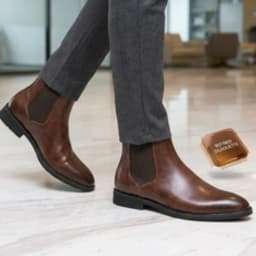 2026 Hot Selling Calf Leather Chelsea Boots British Men Winter Shoes in Stock Genuine Leather Outdoor Horse Riding Western Boots