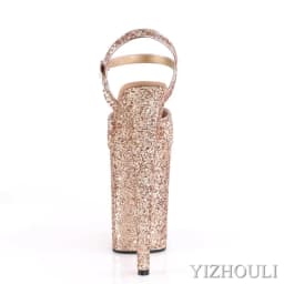 9 inch super high heels, sequined upper, 23 cm high heels for summer women, pole dancing sandals for sexy models