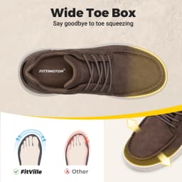 Fittington Men's Dress Shoes Comfort EXtra Wide Toe Box Brand Casuan Informal Business Shoes for Men with Arch Support Non-slip