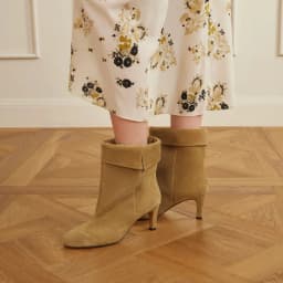 2026 Fall new in suede causal dress ankle boots Women‘s round toe black/brown leather high heels booties luxury designer shoes