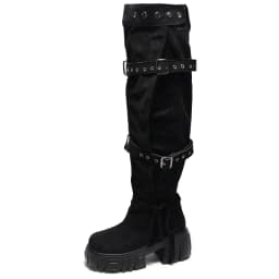 2026 New Niche Belt Buckle Large Tube Circumference Stacked Over The Knee Thick Sole Increasing Fashion Boots