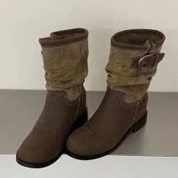 Eilyken Retro Pleated Women's Ankle Boots Belt Buckle Short Boots Round Toe Low Heels Designer Elegant Casual Ladies Booties
