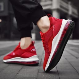 Men Air Cushion Casual Sneakers Summer Breathable Mesh Shock Absorbing Sports Shoes Non Slip Wear ResistantAthletic Footwear