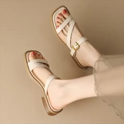 Slippers Women's One Strap Solid Color Flats Open Toe Narrow Band Flat Thick Bottom Slides Summer Outside Vacation Sandals