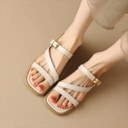 Slippers Women's One Strap Solid Color Flats Open Toe Narrow Band Flat Thick Bottom Slides Summer Outside Vacation Sandals