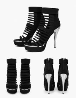Sexy black/pink suede straps hollow out sandals women's platform high heels plus size summer booties soft designer party shoes