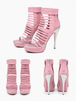 Sexy black/pink suede straps hollow out sandals women's platform high heels plus size summer booties soft designer party shoes