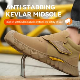 Wear Resistant Men's Safety Boots Soft Work Sneakers Anti Impact Anti Piercing Fashion Comfort Outdoor Men's Shoes
