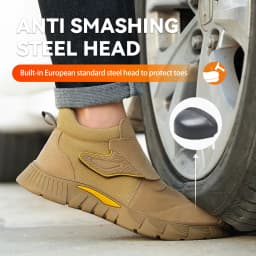 Wear Resistant Men's Safety Boots Soft Work Sneakers Anti Impact Anti Piercing Fashion Comfort Outdoor Men's Shoes