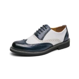 British Leather Shoes Men Match Color White Brown Leather Business Casual Brock Carved Retro Dress Shoes for Men
