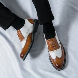British Leather Shoes Men Match Color White Brown Leather Business Casual Brock Carved Retro Dress Shoes for Men