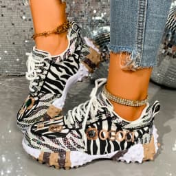 Women's Luxury Shoes Full Diamond Lace Up Women Designer Sneakers Shiny Water Diamond Designer Platform Shoes Plataforma Mujer
