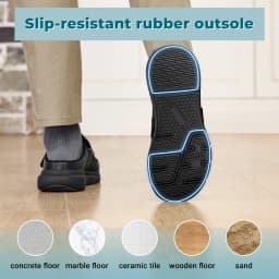 Fittington Wide Diabetic Slippers For Men Indoors Walking Diabetic Men's Shoes Slip-On Mules Clogs For Swollen Feet Adjustable