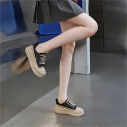 ZXRYXGS 2025 Cross Straps Genuine Leather Women's Vulcanized Shoes Women Sneakers Platform Shoes Increase Sneakers Large Size