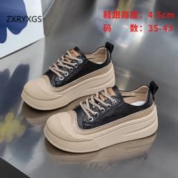 ZXRYXGS 2025 Cross Straps Genuine Leather Women's Vulcanized Shoes Women Sneakers Platform Shoes Increase Sneakers Large Size