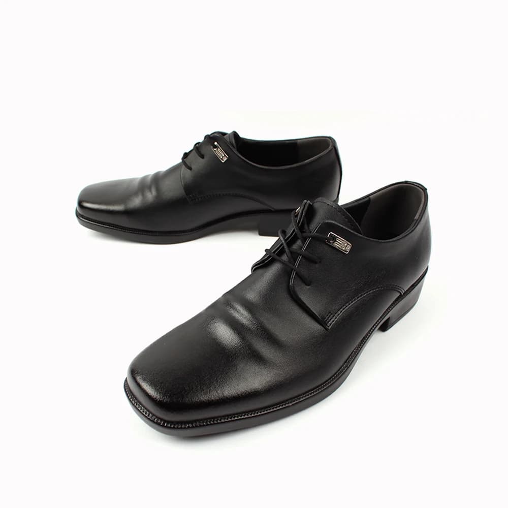Domestically Made Leather Men's Derby Shoes Square Shoelace Comfortable Height Increasing 4cm Stylish Business Dress Shoes