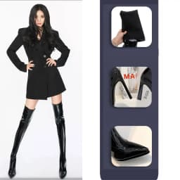 Sgesvier Over Knee Boots Women's Shiny Patent Leather Sexy Thigh Boots High Heels Jazz Dance Pointed Toe Thin Heels