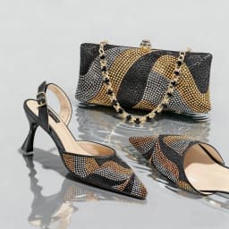 Festive Elegance Spot Goods Dazzling Heels and Chic Long Bag Clutch Perfect Combination Of Shoes And Bag for Special Occasions