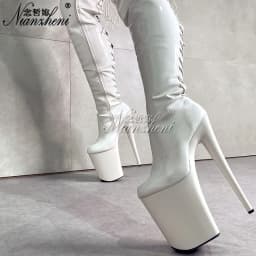 8Inch High Heels Lace Up Pole Dance Exotic Dancer Sexy gladiator Gothic 20cm Stiletto Heels Lace Up Over The Knee Boots Platform