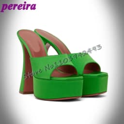 Black Velvet Platform Sandals Square Chunky Heels Women's High Heel Shoes for Party Wedding Female Dress Shoe Platform Sandals w