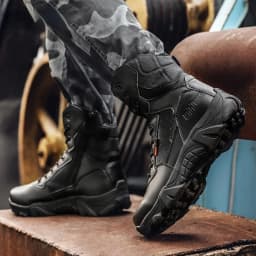 Leather Combat Man Tactical Boots Waterproof Field Training Safety ShoesHigh Cut Breathable Boots Men Shoes