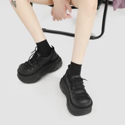 2025 New Harajuku Ugly Cute Platform Versatile Big Head Niche Design Cake Derby Shoes Women