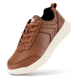 FitVille Men's Casual Leather Shoes Wide Width Walking Shoes Outdoor Lightweight for Swollen Feet Relieve Foot Pain