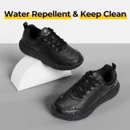 FitVille Men's Casual Leather Shoes Wide Width Walking Shoes Outdoor Lightweight for Swollen Feet Relieve Foot Pain