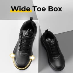 FitVille Men's Casual Leather Shoes Wide Width Walking Shoes Outdoor Lightweight for Swollen Feet Relieve Foot Pain