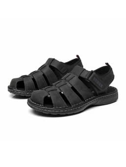 Bubuk Men's Sports Sandals Made of Top-Grain Leather, Open-Toe Outdoor Non-Slip Casual Shoes, Fashionable Outdoor Beach Shoes, Lightweight and Comfortable, Suitable for Both Men and Women, Ideal for Outdoor Hiking, Travel, and Work