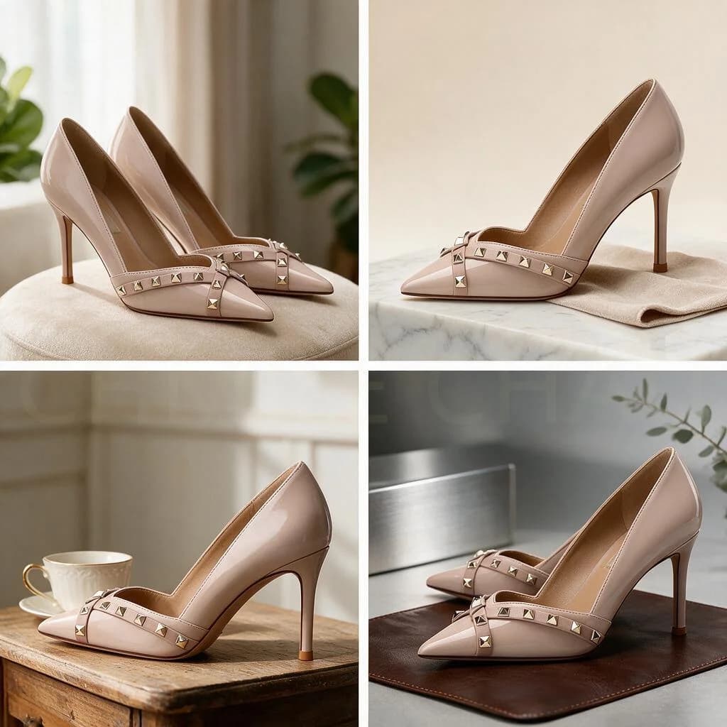 【Measure Your Feet Length Before Order】Women Stiletto Thin High Heel Pumps Rivet Pointy Toe Fashion Party Dress Shoes 120-CHC-33