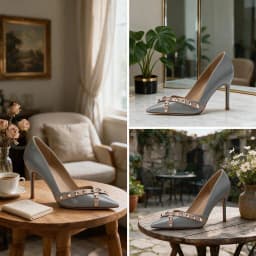【Measure Your Feet Length Before Order】Women Stiletto Thin High Heel Pumps Rivet Pointy Toe Fashion Party Dress Shoes 120-CHC-33