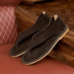 Luxury Cow Suede Mens Sandals Handmade Comfortable Genuine Leather 2026 Summer New Fashion Flip Flops Shoes for Male Size 44