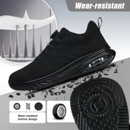 Rotating Button Safety Shoes Men Air Cushion Work Sneakers Steel Toe Shoes Puncture-Proof Security Protection Shoes Work Boots