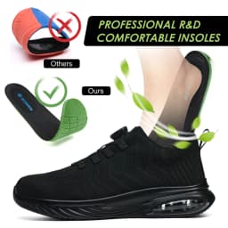 Rotating Button Safety Shoes Men Air Cushion Work Sneakers Steel Toe Shoes Puncture-Proof Security Protection Shoes Work Boots
