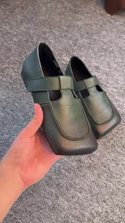 Birkuir Original Square Toe Flats Shoes For Women Hook Loop Genuine Leather 2026 Summer Low Heels Luxury Soft Soles Lazy Shoes