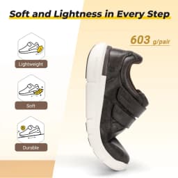 Fitville Men'S Leather Shoes Wide Walking Shoes Water-Repellent Slip On Comfort Casual Dress Sneaker For Diabetic Swollen Feet