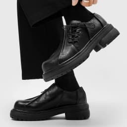 large size mens fashion platform shoes black stylish original leather shoe punk rock dress designer sneakers breathable footwear