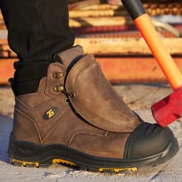High-Quality Work Boots Men Composite Shoes Genuine Leather Indestructible Shoes Puncture-Proof Safety Shoes Men Boots Security