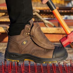 High-Quality Work Boots Men Composite Shoes Genuine Leather Indestructible Shoes Puncture-Proof Safety Shoes Men Boots Security