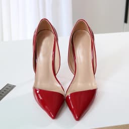 Elegant Classic Red Patent Pointed Toe D'Orsay Pumps for Women Sexy Design 12cm Stiletto High Heels Comfortable Evening Party