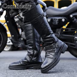 Men's Fashion Motorcycle Boots British Style High-Top Comfortable Soft-Soled Men's Footwear Trendy And Stylish-C1309