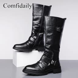 Men's Fashion Motorcycle Boots British Style High-Top Comfortable Soft-Soled Men's Footwear Trendy And Stylish-C1309