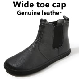 Barefoot Leather Boots With Wool Linning Inside For Women man Zero Drop Wider Toes Box