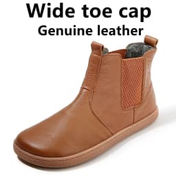 Barefoot Leather Boots With Wool Linning Inside For Women man Zero Drop Wider Toes Box