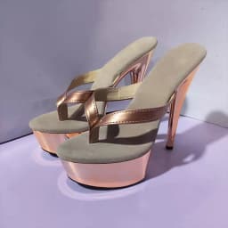 Summer Sexy 6 Inch High Heels Nightclub Stylish 15cm Stiletto Slippers Princess Beige Flip-Flops Work Shoes Real Photos Dress Ne