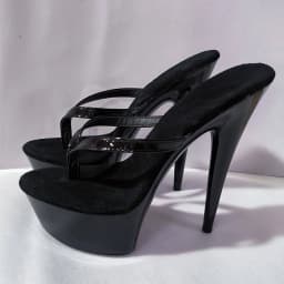 Summer Sexy 6 Inch High Heels Nightclub Stylish 15cm Stiletto Slippers Princess Beige Flip-Flops Work Shoes Real Photos Dress Ne